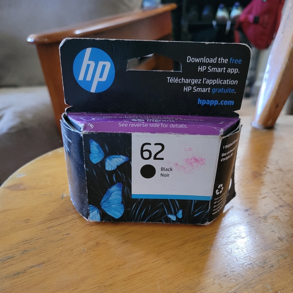 HP 62 Black Ink New Unopened